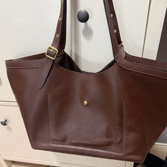 Coach Chocolate Brown Leather Tote with Gold Hardware - Picture 6 of 6